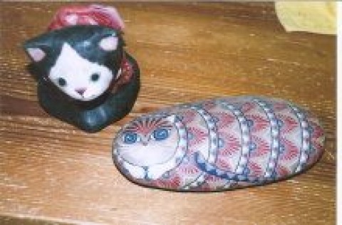 張子と石の猫