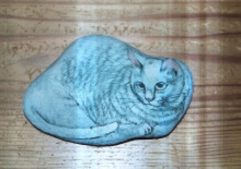 石に描かれた猫